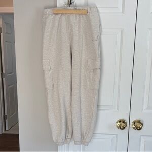 Aritzia Sweatfleece Cargo Sweatpants - oatmeal color!